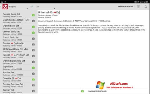 Скріншот ABBYY Lingvo для Windows 7