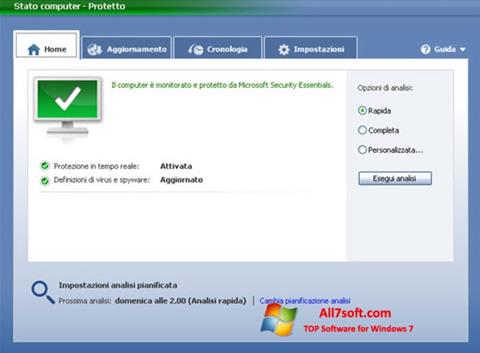 Скріншот Microsoft Security Essentials для Windows 7