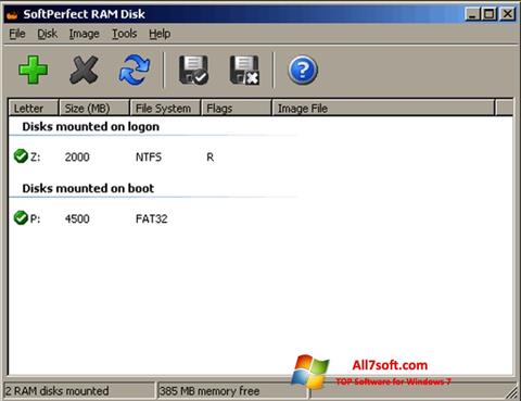 Скріншот SoftPerfect RAM Disk для Windows 7