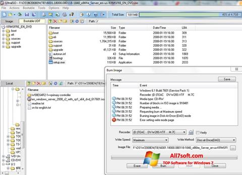 Скріншот UltraISO для Windows 7