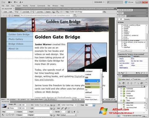 Скріншот Adobe Dreamweaver для Windows 7