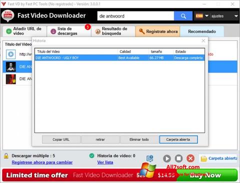 Скріншот Fast Video Downloader для Windows 7