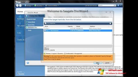 Скріншот Seagate DiscWizard для Windows 7