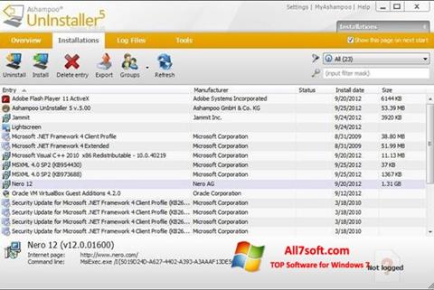 Скріншот Ashampoo UnInstaller для Windows 7