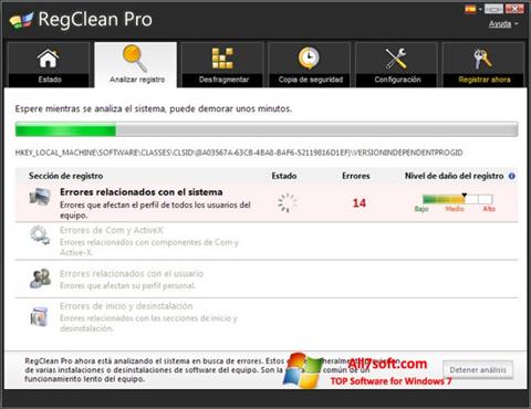 Скріншот RegClean Pro для Windows 7