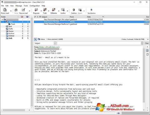 Скріншот Claws Mail для Windows 7