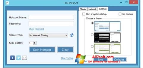 Скріншот mHotspot для Windows 7