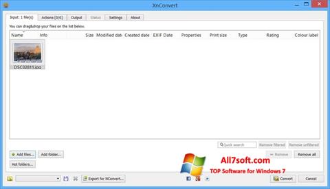 Скріншот XnConvert для Windows 7