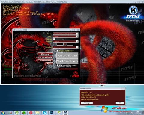 Скріншот MSI Kombustor для Windows 7