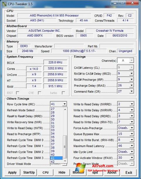 Скріншот CPU-Tweaker для Windows 7