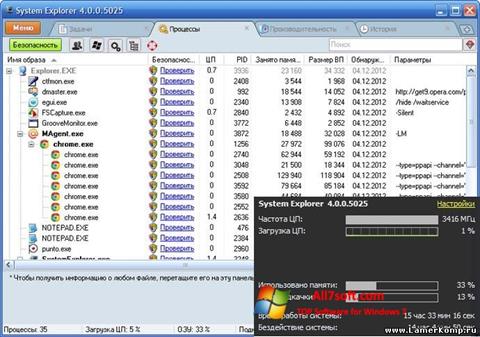 Скріншот System Explorer для Windows 7