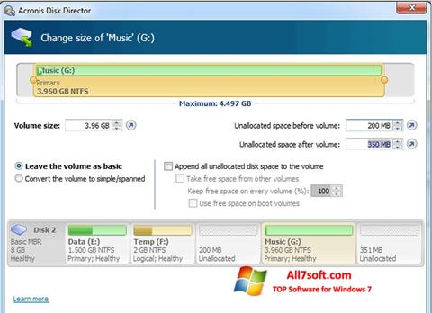 Скріншот Acronis Disk Director для Windows 7