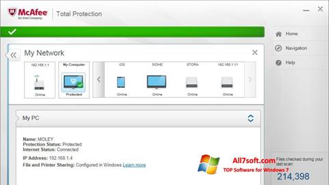 Скріншот McAfee Total Protection для Windows 7