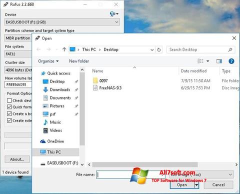 Скріншот Rufus для Windows 7