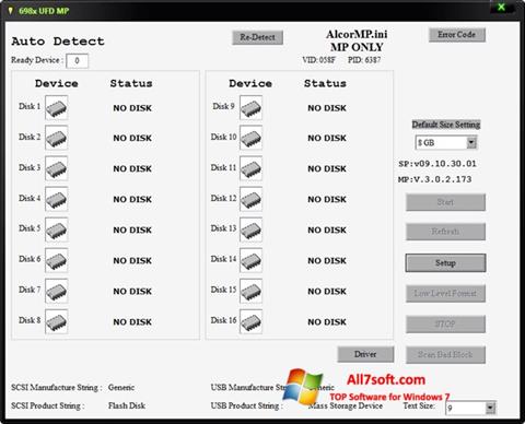 Скріншот AlcorMP для Windows 7