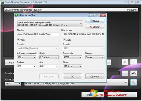 Скріншот Free MP4 Video Converter для Windows 7