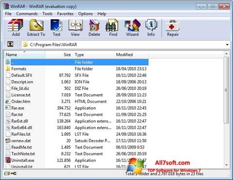 Скріншот WinRAR для Windows 7
