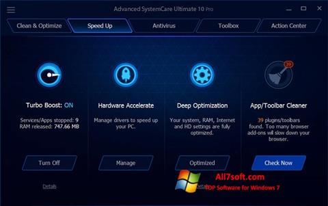 Скріншот Advanced SystemCare Ultimate для Windows 7