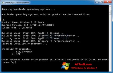 Скріншот ESET Uninstaller для Windows 7