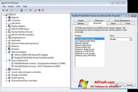 Скріншот REALTEK RTL8139 для Windows 7