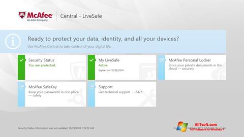 Скріншот McAfee LiveSafe для Windows 7