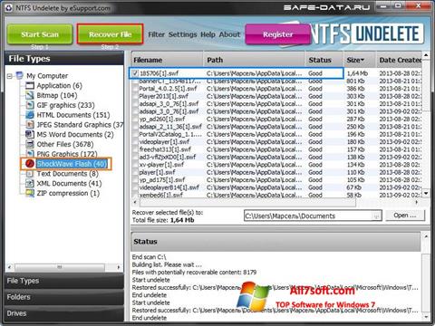 Скріншот NTFS Undelete для Windows 7