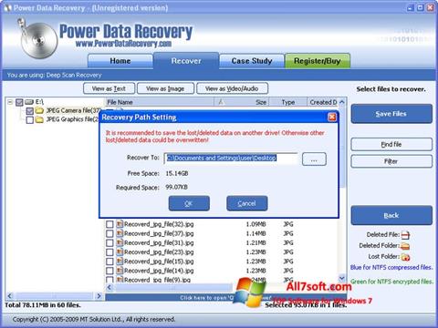 Скріншот Power Data Recovery для Windows 7
