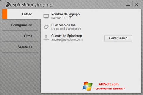Скріншот Splashtop Streamer для Windows 7
