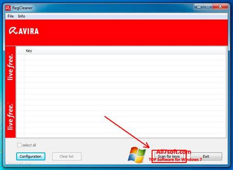 Скріншот Avira Registry Cleaner для Windows 7