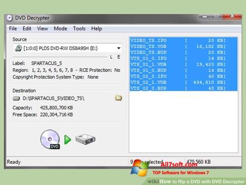 Скріншот DVD Decrypter для Windows 7