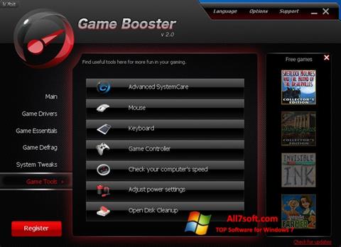 Скріншот Game Booster для Windows 7