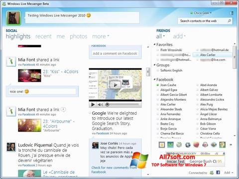 Скріншот Windows Live Messenger для Windows 7