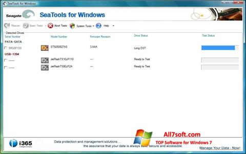 Скріншот Seagate SeaTools для Windows 7