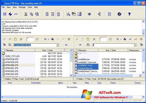 Скріншот Core FTP для Windows 7