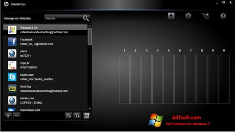 Скріншот HP SimplePass для Windows 7