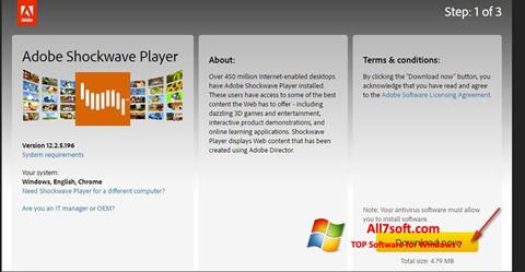 Скріншот Adobe Shockwave Player для Windows 7
