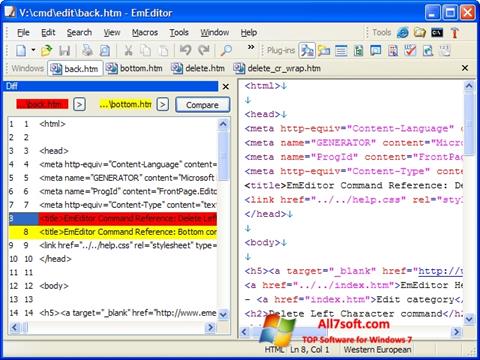 Скріншот EmEditor для Windows 7