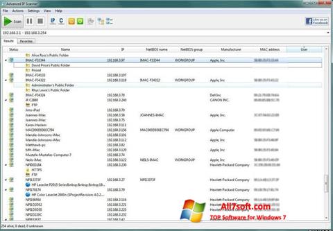 Скріншот Advanced IP Scanner для Windows 7
