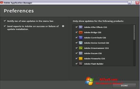 Скріншот Adobe Application Manager для Windows 7