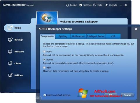 Скріншот AOMEI Backupper для Windows 7