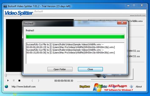 Скріншот Boilsoft Video Splitter для Windows 7
