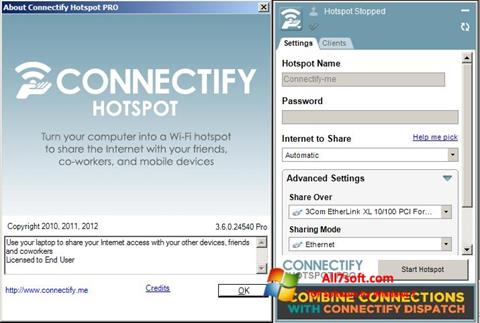 Скріншот Connectify Hotspot PRO для Windows 7