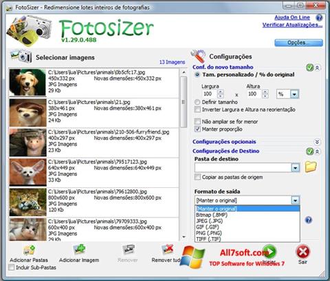 Скріншот Fotosizer для Windows 7