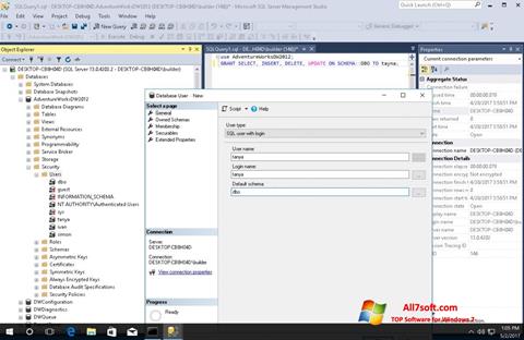 Скріншот Microsoft SQL Server для Windows 7