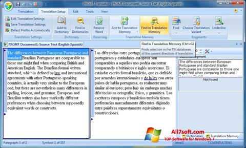 Скріншот PROMT для Windows 7