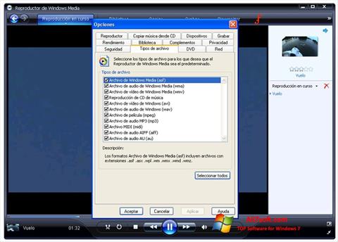 Скріншот Windows Media Player для Windows 7