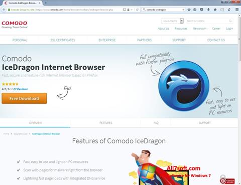 Скріншот Comodo IceDragon для Windows 7