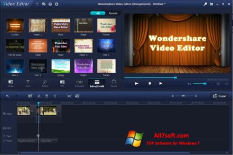 Скріншот Wondershare Video Editor для Windows 7