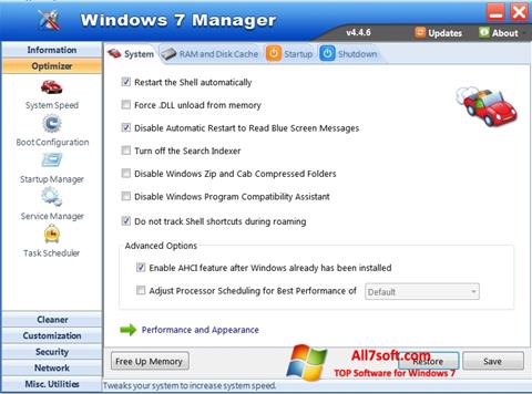 Скріншот Windows 7 Manager для Windows 7