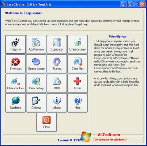 Скріншот EasyCleaner для Windows 7